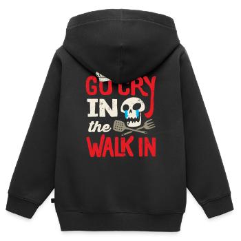 Koch Design, Küchenkoch Kulinarischer Koch - Kinder Premium Organic Zip Hoodie - Schwarz - Hinten - AI Model Kid Male (0cm)