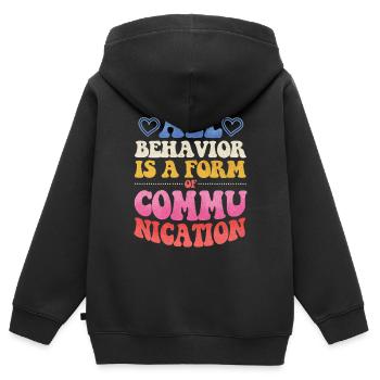 ABA -Therapeut, ABA -Therapie, Therapeut, SPEd - Kinder Premium Organic Zip Hoodie - Schwarz - Hinten - AI Model Kid Male (0cm)
