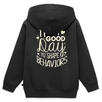 ABA -Therapeut, ABA -Therapie, Therapeut, SPEd - Kinder Premium Organic Zip Hoodie - Schwarz - Hinten - AI Model Kid Male (0cm)