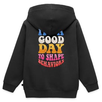 ABA -Therapeut, ABA -Therapie, Therapeut, SPEd - Kinder Premium Organic Zip Hoodie - Schwarz - Hinten - AI Model Kid Male (0cm)