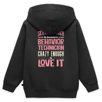 ABA -Therapeut, ABA -Therapie, Therapeut, SPEd - Kinder Premium Organic Zip Hoodie - Schwarz - Hinten - AI Model Kid Male (0cm)