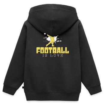 football - Kinder Premium Organic Zip Hoodie - Schwarz - Hinten - AI Model Kid Male (0cm)