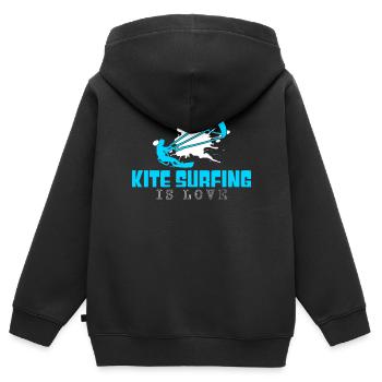 kite surfen - Kinder Premium Organic Zip Hoodie - Schwarz - Hinten - AI Model Kid Male (0cm)