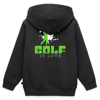 Golf Spruch - Kinder Premium Organic Zip Hoodie - Schwarz - Hinten - AI Model Kid Male (0cm)