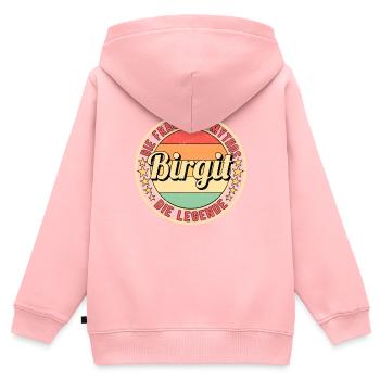 Birgit Die Frau Der Mythos Die Legende - Kinder Premium Organic Zip Hoodie - Rosa - Hinten - AI Model Kid Female (0cm)