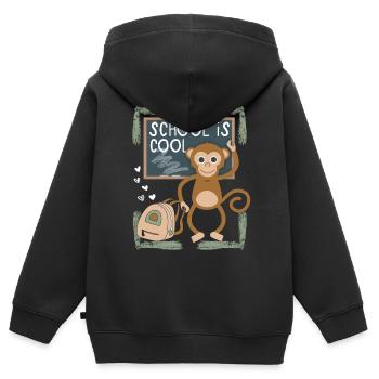 Schule, Einschulung, Erstklässler, lustiger Spruch - Kinder Premium Organic Zip Hoodie - Schwarz - Hinten - AI Model Kid Male (0cm)