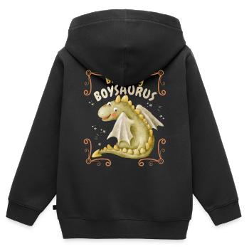 Birthday Boy-Son, Boysaurus with Dinosaur - Kids Premium Organic Zip-up Hoodie - black - Back - AI Model Kid Male (0cm)