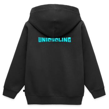 Einrad fahren - Kinder Premium Organic Zip Hoodie - Schwarz - Hinten - AI Model Kid Male (0cm)