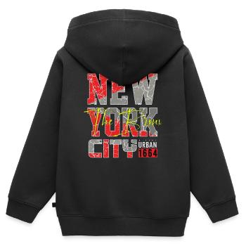 New York Le Bronx États-Unis Amérique - Sweat Premium à capuche zippé enfant bio - noir - Dos - AI Model Kid Male (0cm)