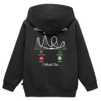 Roller Coaster Phone Display - Kinder Premium Organic Zip Hoodie - Schwarz - Hinten - AI Model Kid Male (0cm)