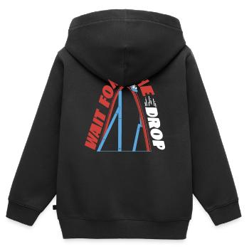 Scooter Coaster attendre la chute - Sweat Premium à capuche zippé enfant bio - noir - Dos - AI Model Kid Male (0cm)