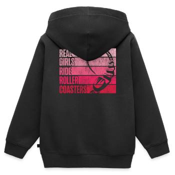 Roller Coaster Girl Retro Vintage - Kinder Premium Organic Zip Hoodie - Schwarz - Hinten - AI Model Kid Male (0cm)