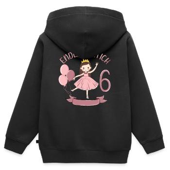 Prinzessin Geburtstagshirt Endlich 6 Jahre Mädchen - Kinder Premium Organic Zip Hoodie - Schwarz - Hinten - AI Model Kid Male (0cm)