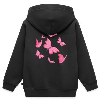 Schmetterlinge Schmetterling Design - Kinder Premium Organic Zip Hoodie - Schwarz - Hinten - AI Model Kid Male (0cm)