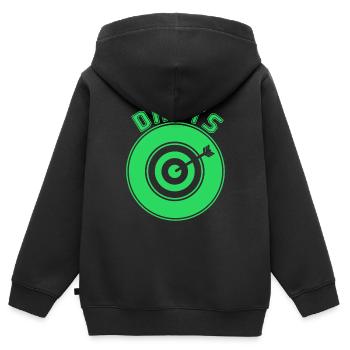 fléchettes - Sweat Premium à capuche zippé enfant bio - noir - Dos - AI Model Kid Male (0cm)