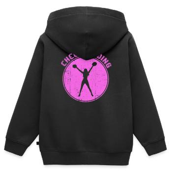 cheerleading - Sweat Premium à capuche zippé enfant bio - noir - Dos - AI Model Kid Male (0cm)