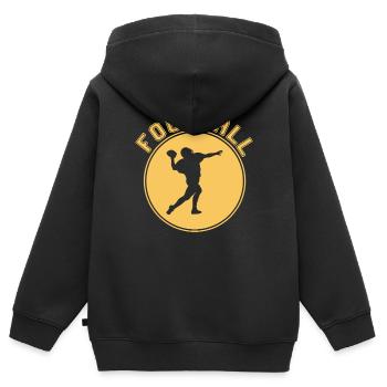 football - Kinder Premium Organic Zip Hoodie - Schwarz - Hinten - AI Model Kid Male (0cm)