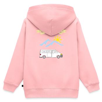 motorhome is calling - Kinder Premium Organic Zip Hoodie - Rosa - Hinten - AI Model Kid Female (0cm)