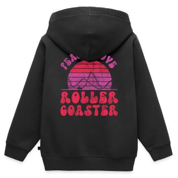 Roller Coaster Girl Retro Vintage - Kinder Premium Organic Zip Hoodie - Schwarz - Hinten - AI Model Kid Male (0cm)
