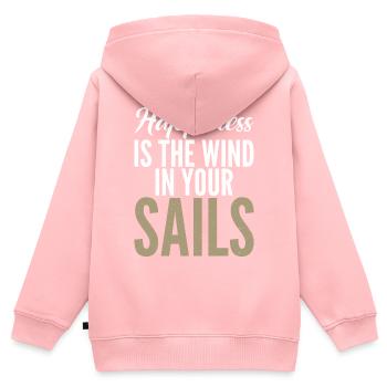 Catamaran à voile - Sweat Premium à capuche zippé enfant bio - rose - Dos - AI Model Kid Female (0cm)