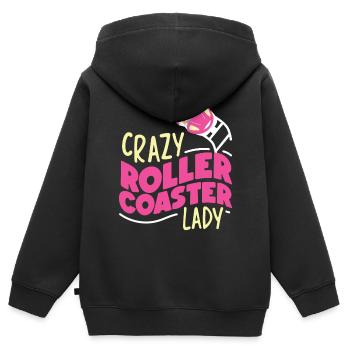 Roller Coaster Girl Crazy Roller - Kinder Premium Organic Zip Hoodie - Schwarz - Hinten - AI Model Kid Male (0cm)