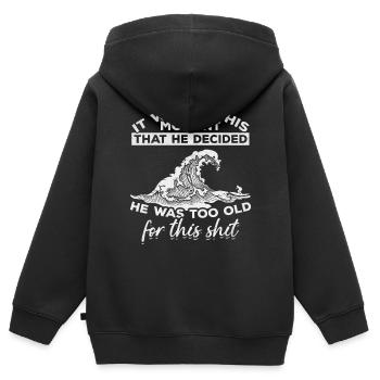 Surf Surf Surf Surfer Drôle Surf Drôle Surf - Sweat Premium à capuche zippé enfant bio - noir - Dos - AI Model Kid Male (0cm)