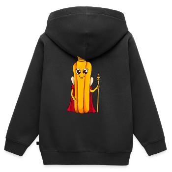 Churro Gift Mexico Nourriture - Sweat Premium à capuche zippé enfant bio - noir - Dos - AI Model Kid Male (0cm)