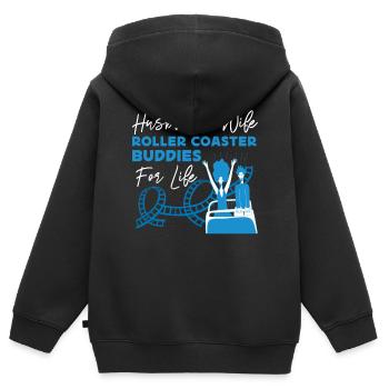 Roller Coaster Marriage Wedding - Kinder Premium Organic Zip Hoodie - Schwarz - Hinten - AI Model Kid Male (0cm)