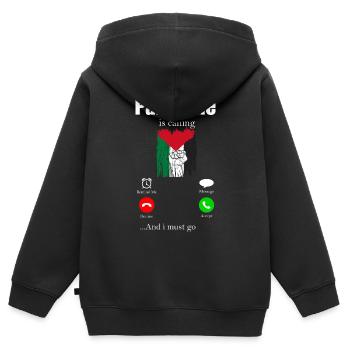 Palästina Geschenk Free Palestine Gaza Streifen - Kinder Premium Organic Zip Hoodie - Schwarz - Hinten - AI Model Kid Male (0cm)