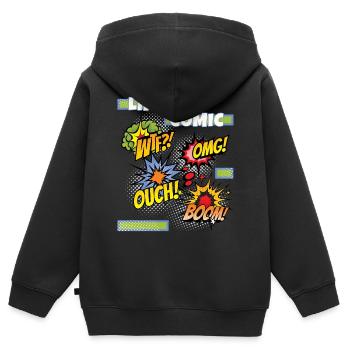 Comic, Comic-Strips, lustiger Spruch Comicstyle - Kinder Premium Organic Zip Hoodie - Schwarz - Hinten - AI Model Kid Male (0cm)
