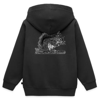 Eichhörnchen Kunst Waldtier Design mit Nagetier - Kinder Premium Organic Zip Hoodie - Schwarz - Hinten - AI Model Kid Male (0cm)