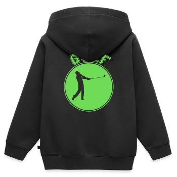 Golfe - Sweat Premium à capuche zippé enfant bio - noir - Dos - AI Model Kid Male (0cm)