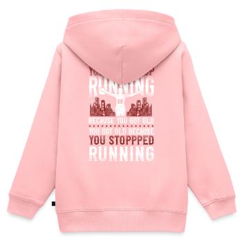 Running Runner Half Marathon - Kids Premium Organic Zip-up Hoodie - rose - Back - AI Model Kid Female (0cm)