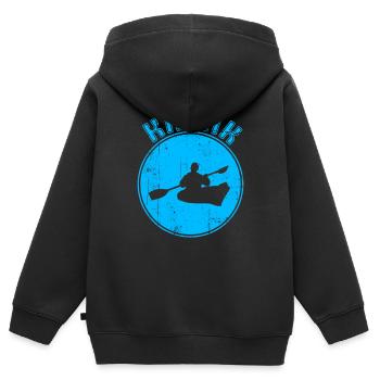 Kanu - Kinder Premium Organic Zip Hoodie - Schwarz - Hinten - AI Model Kid Male (0cm)