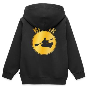 Kanu - Kinder Premium Organic Zip Hoodie - Schwarz - Hinten - AI Model Kid Male (0cm)