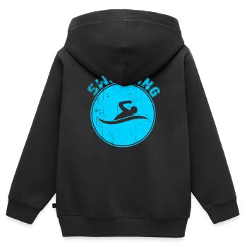 Nager - Sweat Premium à capuche zippé enfant bio - noir - Dos - AI Model Kid Male (0cm)