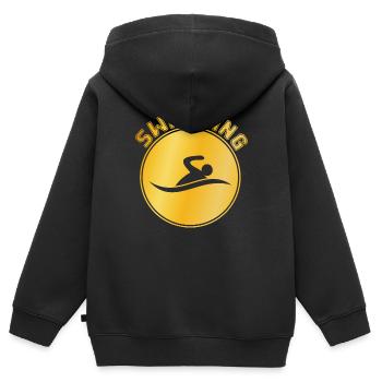 Nager - Sweat Premium à capuche zippé enfant bio - noir - Dos - AI Model Kid Male (0cm)