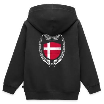 Chemise drapeau danois Drapeau danois - Sweat Premium à capuche zippé enfant bio - noir - Dos - AI Model Kid Male (0cm)