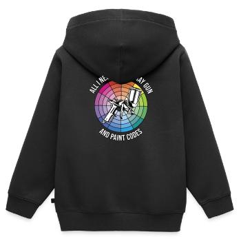 Peintre de voitures Peintre de véhicules Peintre - Sweat Premium à capuche zippé enfant bio - noir - Dos - AI Model Kid Male (0cm)