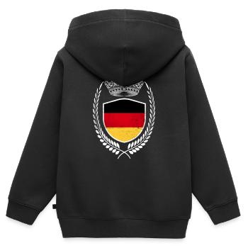 Deutschland Flagge Germany Deutsche Flagge - Kinder Premium Organic Zip Hoodie - Schwarz - Hinten - AI Model Kid Male (0cm)
