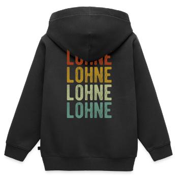 Lohne Stadt Retro Vintage - Kinder Premium Organic Zip Hoodie - Schwarz - Hinten - AI Model Kid Male (0cm)