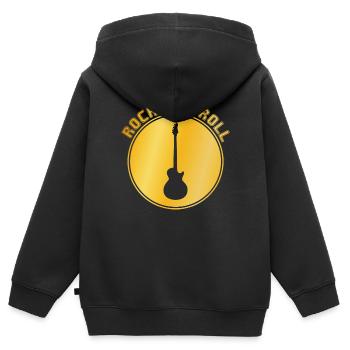 Rock and roll - Sweat Premium à capuche zippé enfant bio - noir - Dos - AI Model Kid Male (0cm)