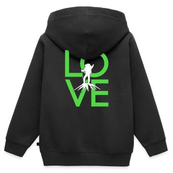 Bergsteigen - Kinder Premium Organic Zip Hoodie - Schwarz - Hinten - AI Model Kid Male (0cm)