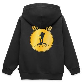 Bergsteigen - Kinder Premium Organic Zip Hoodie - Schwarz - Hinten - AI Model Kid Male (0cm)