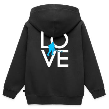 Eishockey - Kinder Premium Organic Zip Hoodie - Schwarz - Hinten - AI Model Kid Male (0cm)