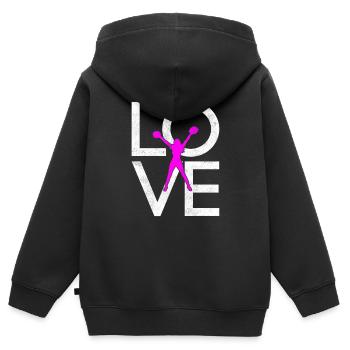 cheerleading - Sweat Premium à capuche zippé enfant bio - noir - Dos - AI Model Kid Male (0cm)