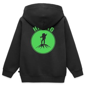 Bergsteigen - Kinder Premium Organic Zip Hoodie - Schwarz - Hinten - AI Model Kid Male (0cm)