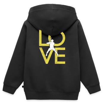 Baseball - Kinder Premium Organic Zip Hoodie - Schwarz - Hinten - AI Model Kid Male (0cm)