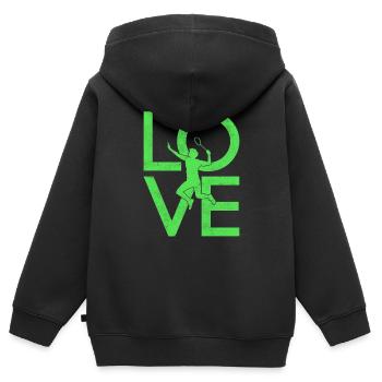 Badminton - Kinder Premium Organic Zip Hoodie - Schwarz - Hinten - AI Model Kid Male (0cm)