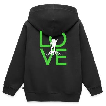 Bergsteigen - Kinder Premium Organic Zip Hoodie - Schwarz - Hinten - AI Model Kid Male (0cm)